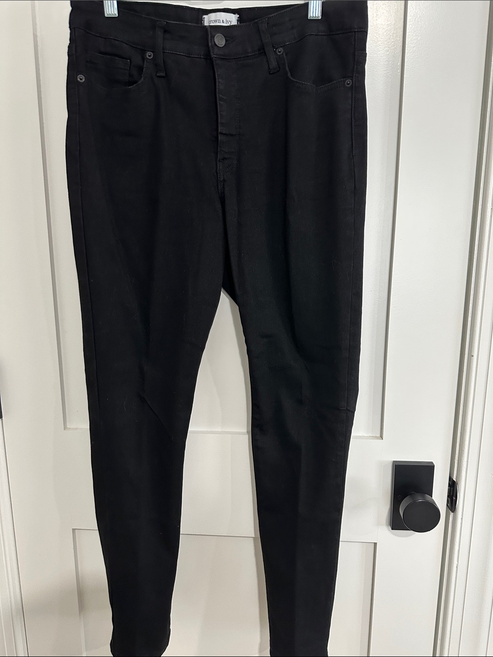 crown & ivy Black Skinny Stretch Jeans for Women — Classic Five-Pocket Fit